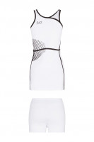 Ženska teniska haljina EA7 Woman Jersey Dress - white Ženska teniska haljina EA7 Woman Jersey Dress - white
