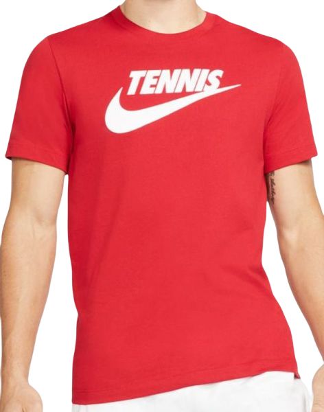 Męski T-Shirt Nike Court Tee Tennis GFX - gym red/white