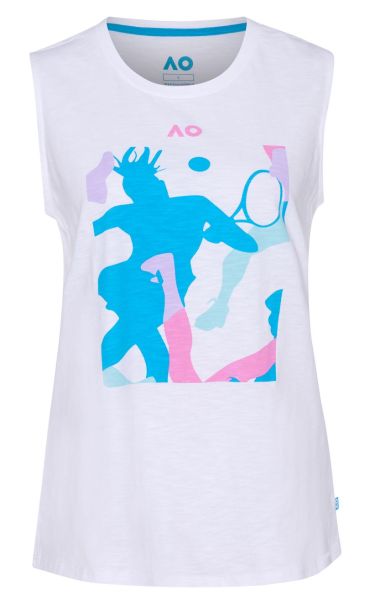 Damen Tennistop Australian Open Singlet Player Camouflage - white
