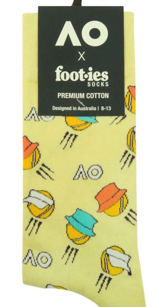 Socks Australian Open Tennis Balls Cotton 1P - Yellow