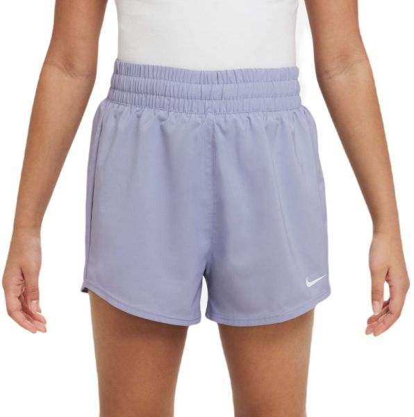 Djevojke kratke hlače Nike Dri-Fit One High-Waisted Woven Training Shorts - indigo haze/white
