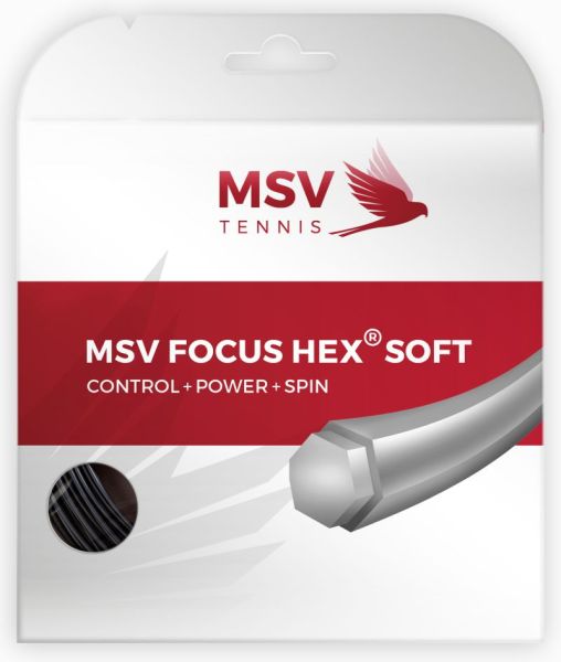 Тенис кордаж MSV Focus Hex Soft (12 m) - black