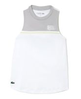 Damen Tennistop Lacoste Contrast Stretch Cotton Sport Tank - white/grey