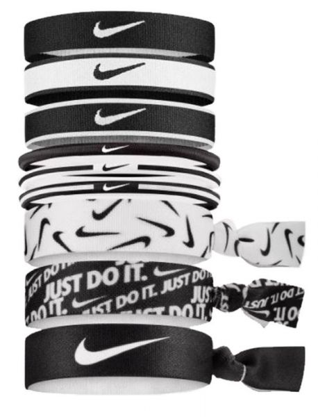 Лента Nike Ponytail Holders 9P - black/white/black