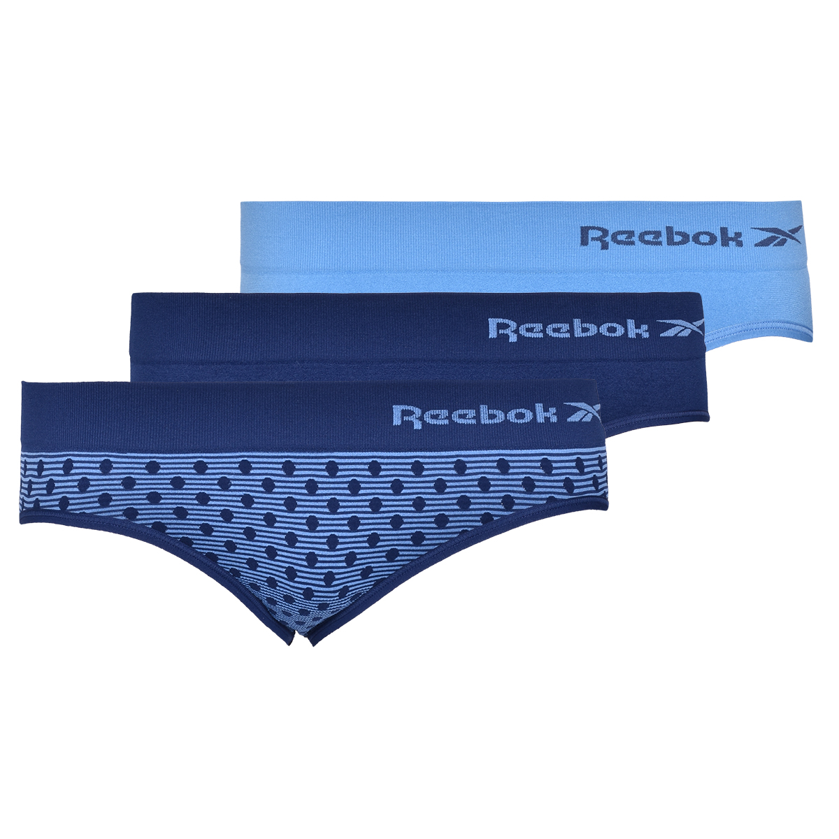 Reebok Girl's 5 Pack Seamless Hipsters Panties-Blue-XL (16)-New In Package
