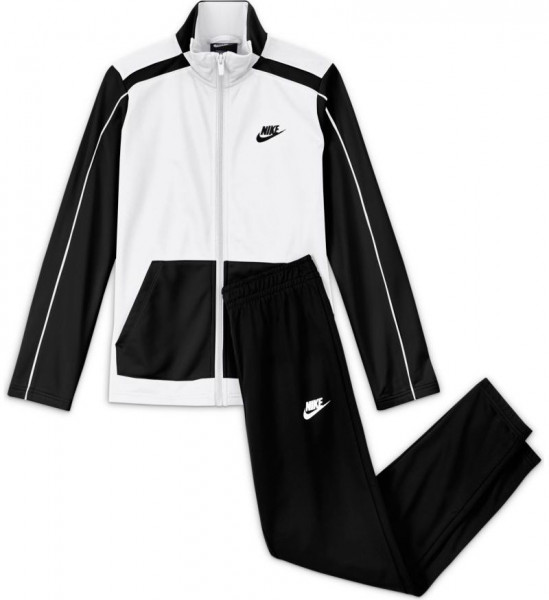 Jungen Trainingsanzug  Nike U Swoosh Futura Poly Cuff TS - white/black/white/black
