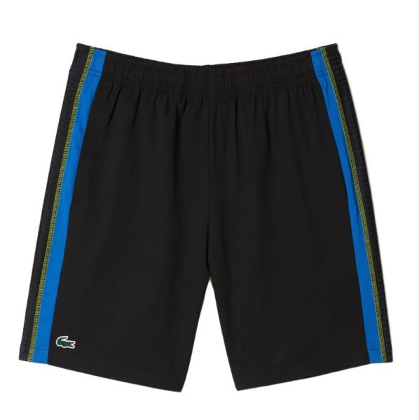 Muške kratke hlače Lacoste Recycled Polyester Tennis Shorts - black/blue/yellow