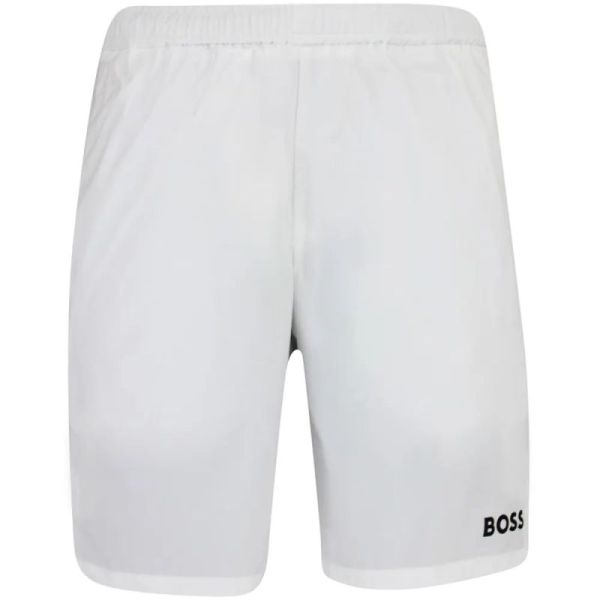 Meeste tennisešortsid BOSS x Matteo Berrettini Stretch-Poplin Shorts with Contrast Logo - white
