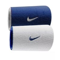 Muñequera de tenis Nike Dri-Fit Double-Wide Wirstbands Home & Away 2P - varsity royal/white