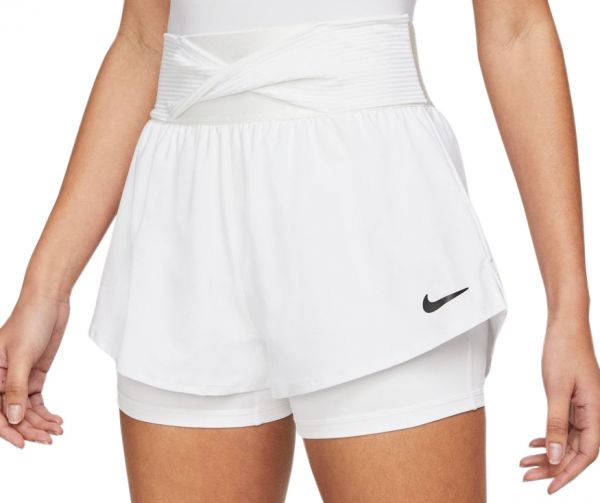 Dámské tenisové kraťasy Nike Court Dri-Fit Advantage Short W - white/white/black