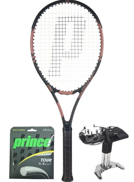 Tennis racket Prince Warrior 100 Pink (265g) + string + stringing