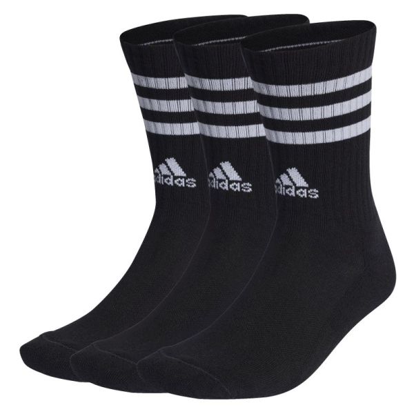 Tennissocken Adidas 3-Stripes Cushioned Crew Socks 3P - black/white