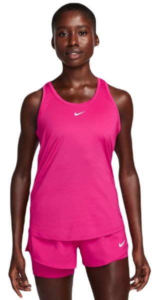 Women's top Nike Dri-Fit One Slim Tank - fireberry/white