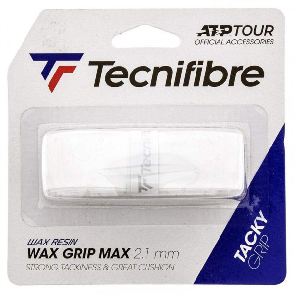 Owijki tenisowe bazowe Tecnifibre Wax Grip Max white 1P