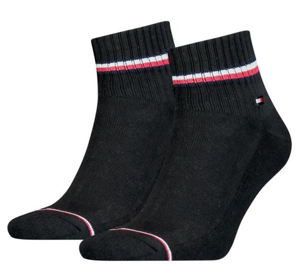 Čarape za tenis Tommy Hilfiger Men Iconic Quarter 2P - black