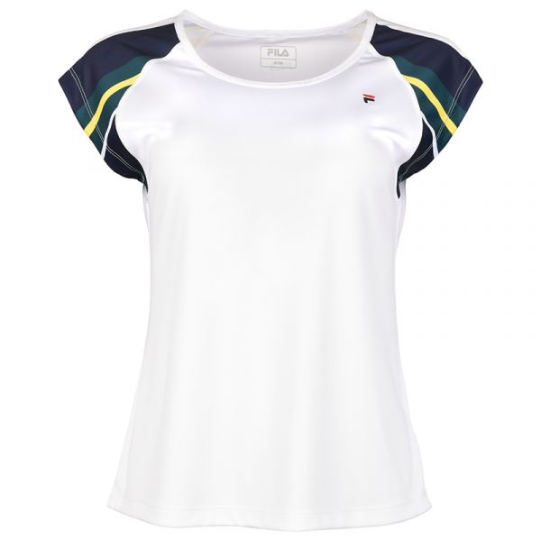 T-shirt pour femmes Fila T-Shirt Luisa- white/deep teal comb