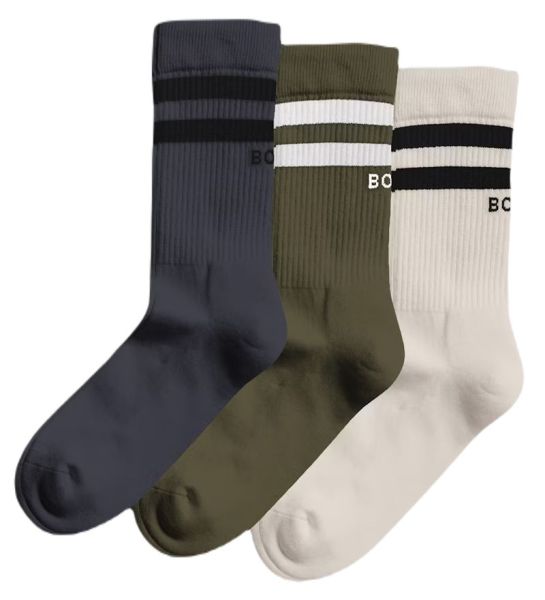 Teniso kojinės Björn Borg Core Crew Sock 3P - white/green/grey