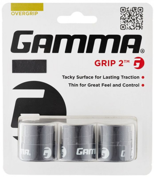 Omotávka Gamma Grip 2 Overgrip black 3P