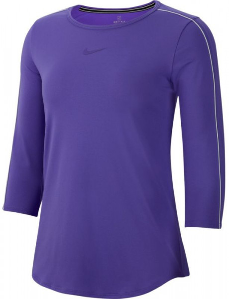  Nike Court Women 3/4 Sleeve Top - psychic purple/white/psychic purple