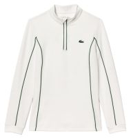 Női tenisz pulóver Lacoste Slim Fit Quarter-Zip Sweatshirt - white/green