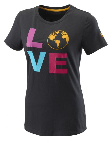 Damen T-Shirt Wilson Love Earth Tech Tee W - black