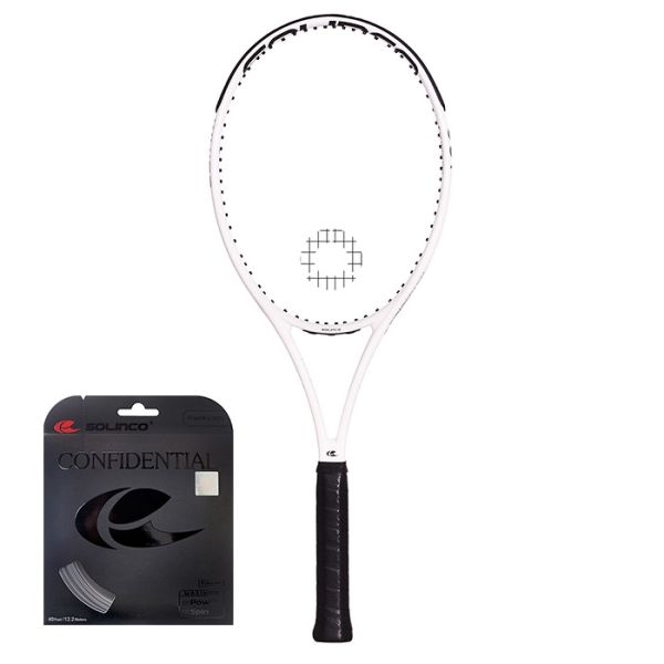 Tennisschläger Solinco Whiteout 305 XTD + Tennis-Saiten
