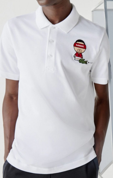  Lacoste Men's SPORT Collab Youssef SY Cotton Piqué Polo Shirt - white