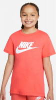 Majica kratkih rukava za djevojčice Nike G NSW Tee DPTL Basic Futura - magic ember/white