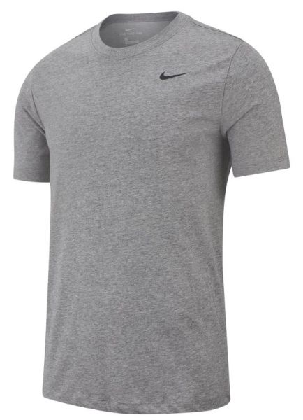 Herren Tennis-T-Shirt Nike Solid Dri-Fit Crew - Grau, Schwarz
