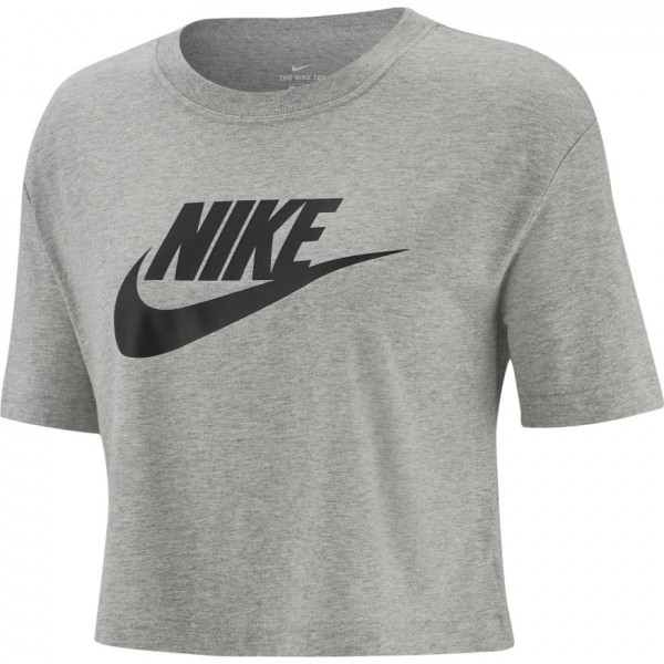Women's T-shirt Nike Sportswear Essential Crop Icon W - dark grey heather/black