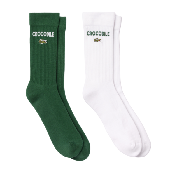 Chaussettes de tennis Lacoste Unisex Sock 2P - green/white
