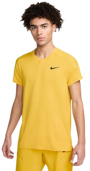 Herren Tennis-T-Shirt Nike Court Dri-Fit Slam RG Tennis Top - Gelb, Schwarz