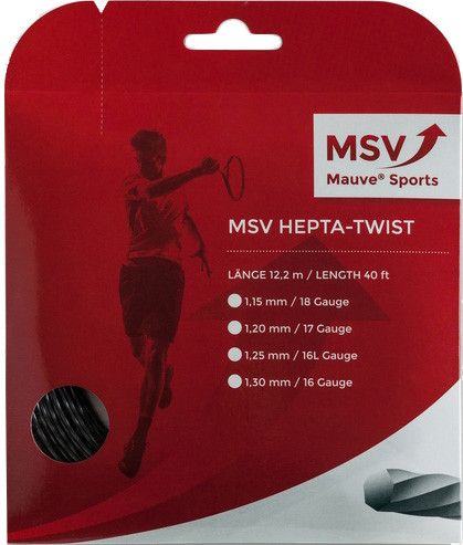Teniska žica MSV Hepta Twist (12 m) - anthracite