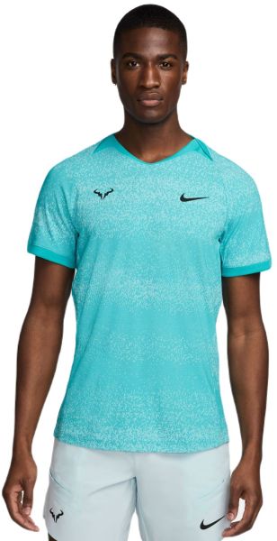 Herren Tennis-T-Shirt Nike Court Rafa Dri-Fit Short Sleeve Top - Grün, Schwarz