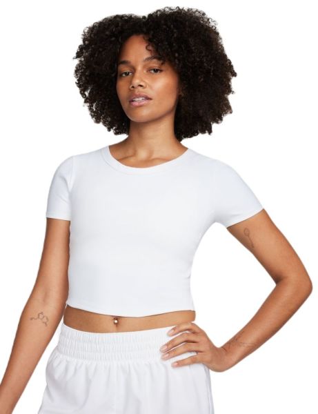 Tenisa T-krekls sievietēm Nike One Fitted Dir-Fit Short Sleeve Top - white/black