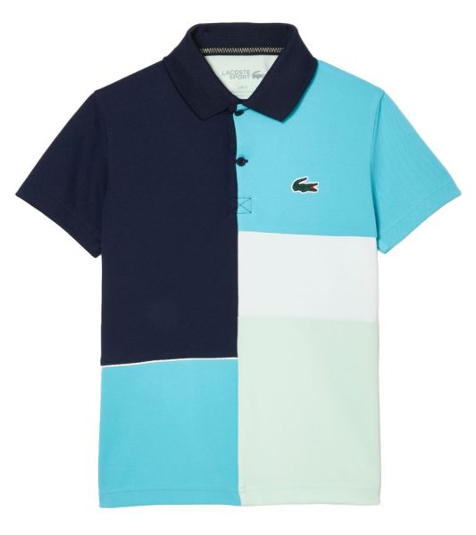 Jungen T-Shirt  Lacoste Recycled Pique Knit Tennis Polo Shirt - navy blue/blue/green/white