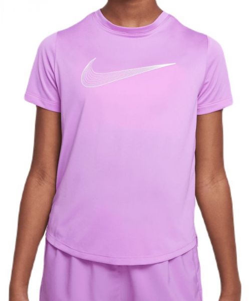 Тениска за момичета Nike Dri-Fit One Short Sleeve Top GX - rush fuchsia/white