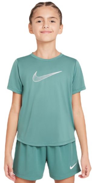 Koszulka dziewczęca Nike Girls Dri-FIT One Short Sleeve Top - bicoastal/white