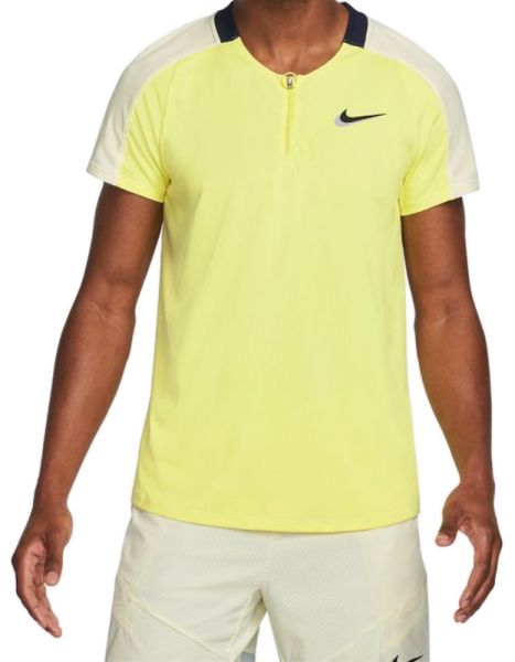 Herren Tennispoloshirt Nike Court Dri-Fit Slam Tennis Polo M - light citron/coconut milk/obsidian/black