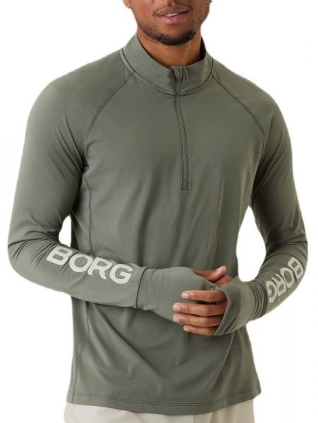 Sweat de tennis pour hommes Björn Borg Borg Midlayer Half Zip - castor grey