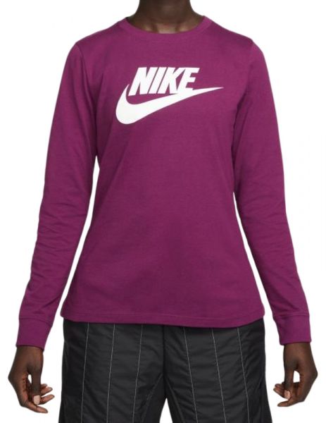Tricouri cu mânecă lungă dame Nike Swoosh Essential LS Icon Ft - sangira/white