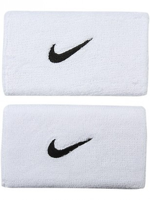 Aproces Nike Swoosh Double-Wide Wristbands - white/black