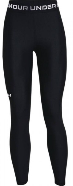 Women's leggings Under Armour Women's HeatGear Armour Wordmark Waistband Full-Length Leggings - black