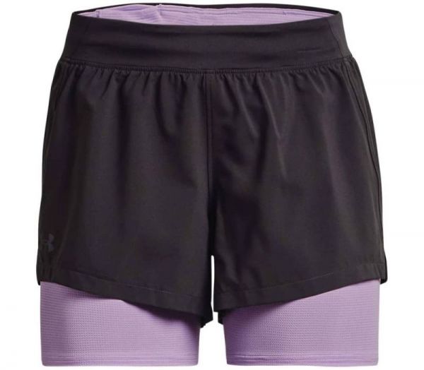 Shorts de tennis pour femmes Under Armour IsoChill Run 2in1 Short M - jet gray/octane