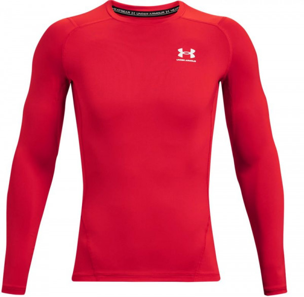 Muška kompresijska odjeća Under Armour HeatGear Armour Comp Long Sleeve M - red/white