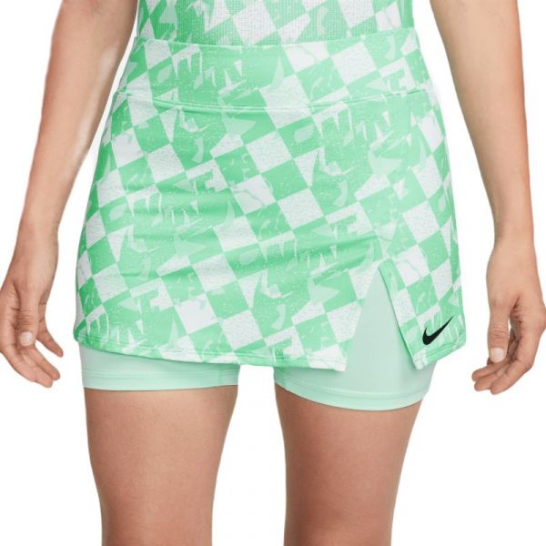 Damen Tennisrock Nike Court Dri-Fit Printed Victory Skirt - mint foam/black