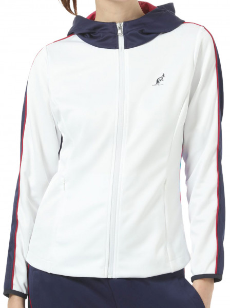 Damen Tennissweatshirt Australian Jacket in Double with Printed - bianco