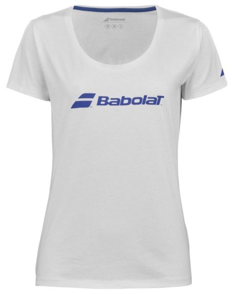 Тениска за момичета Babolat Exercise Tee Girl - white/white