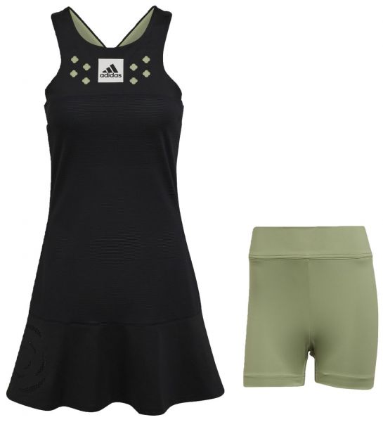Damska sukienka tenisowa Adidas Paris Tennis Y-Dress - black/pulse lime