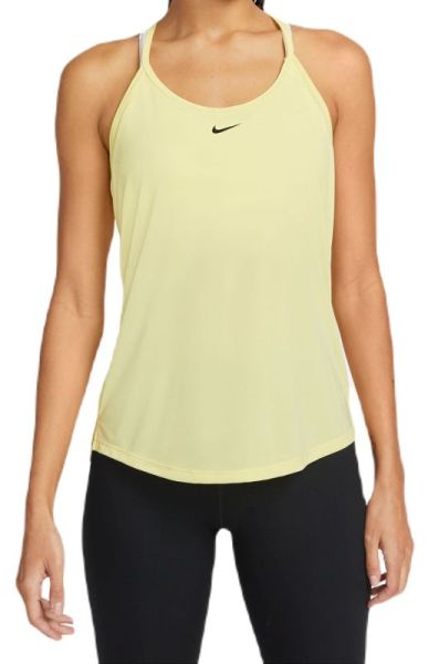 Tenisa tops sievietēm Nike Dri-Fit One Elastika Standard Fit Tank - lemon chiffon/black